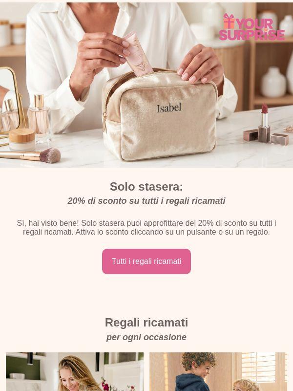20% di sconto su tutti i regali ricamati! 🧸