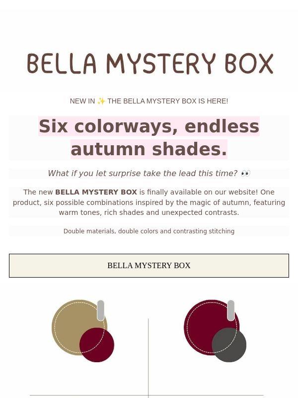 🍂 BELLA MYSTERY BOX for just €24.95: a brand-new bag inside!