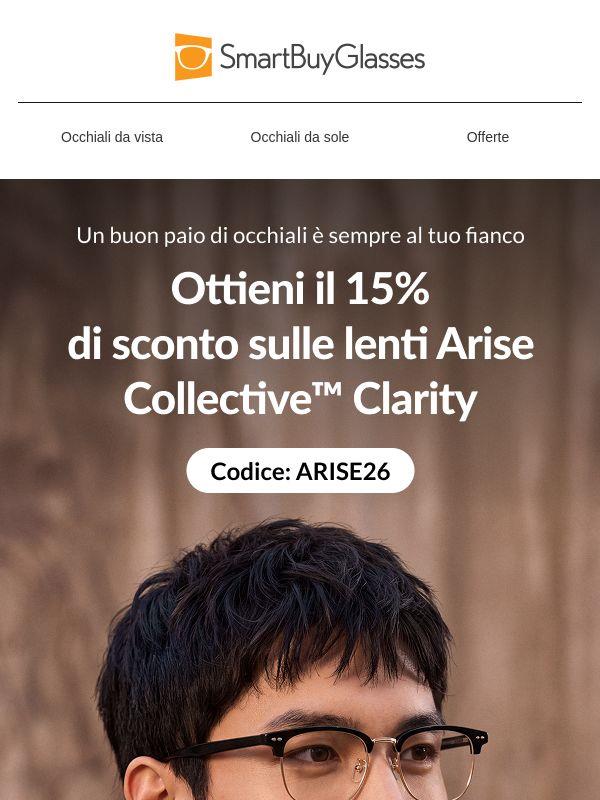 Montature resistenti + 15% di sconto sulle lenti