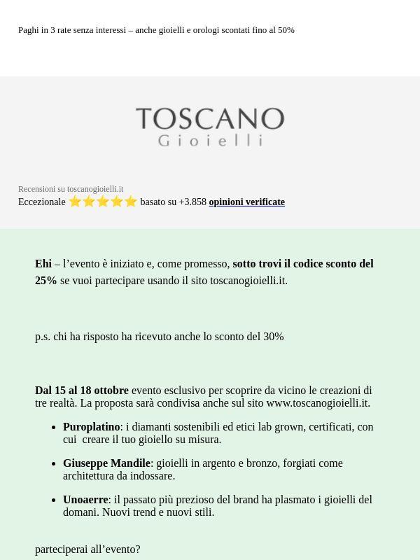 Evento iniziato: ecco il codice sconto come promesso