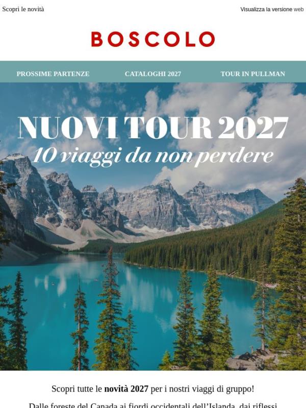 10 nuovi tour da non perdere per il 2027
