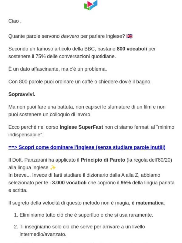 800 parole per sopravvivere o 3.000 per vivere?