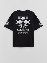 T-shirt nera con stampa Red Bull New York e Major League Soccer sul retro.