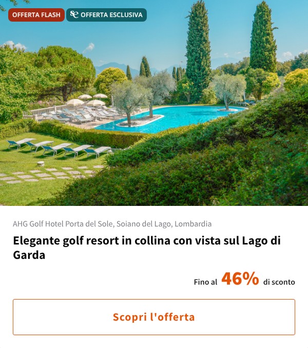 Elegante golf resort in collina con vista sul Lago di Garda