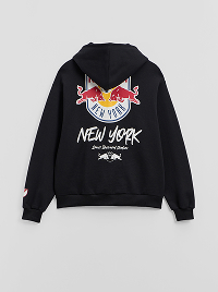 Felpa nera con cappuccio e stampa Red Bull New York sul retro.