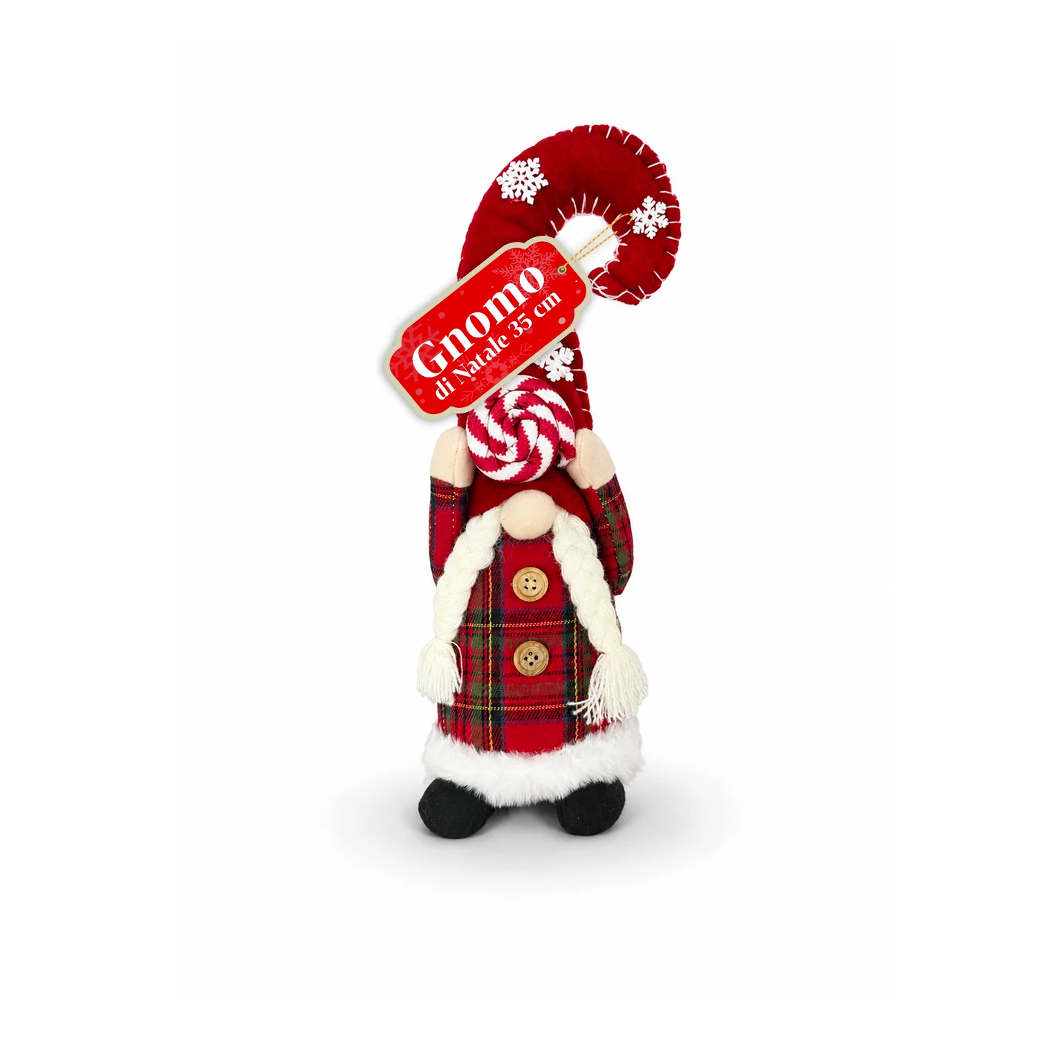 Image of Gnomo di Natale Decorativo in Tessuto Morbido 50cm