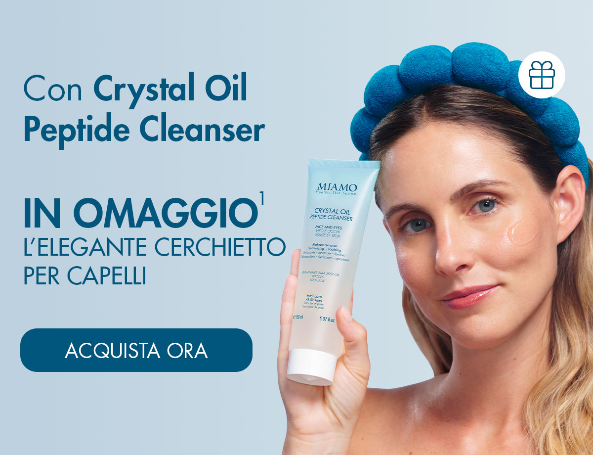 acquista crystal oil peptite cleanser, in omaggio il cerchietto per capelli