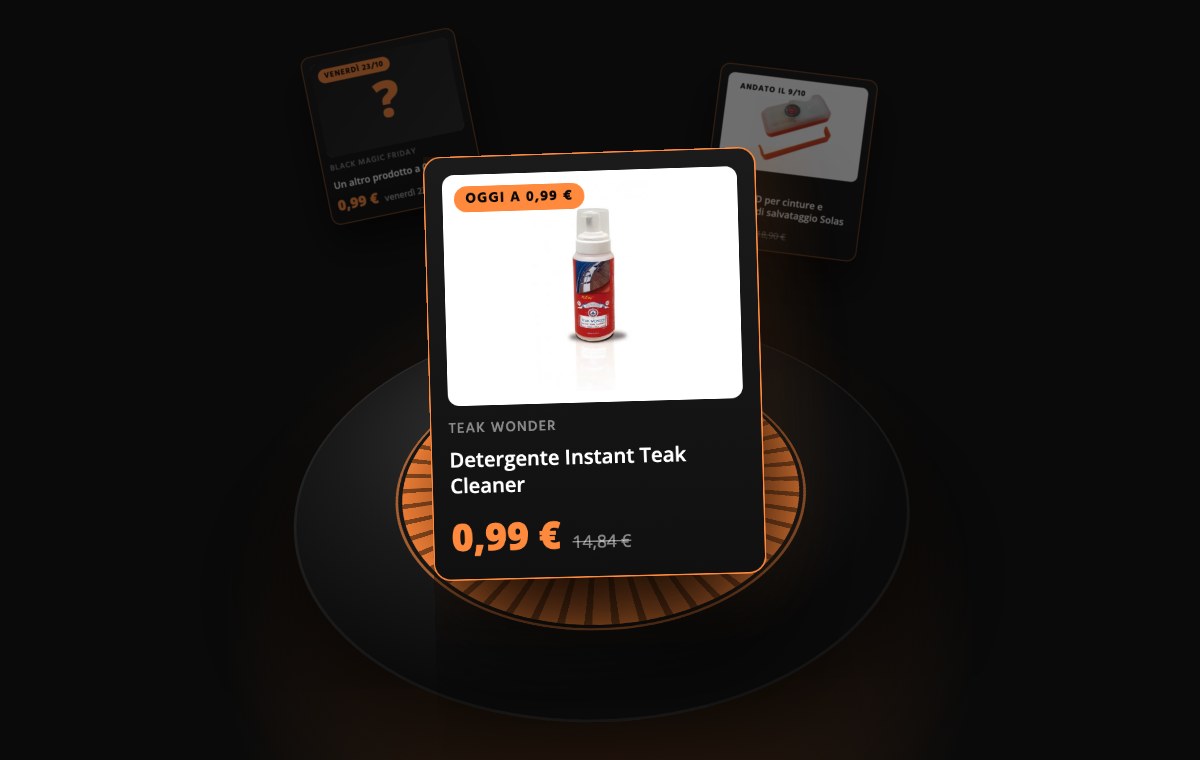 Dal cilindro esce il detergente Instant Teak Cleaner di Teak Wonder: oggi a 0,99 €