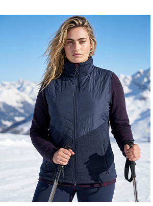 Gilet ibrido stiloso con inserto trapuntato per avventure all'aperto