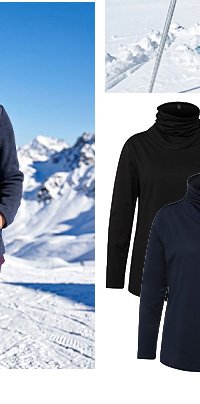 Maglietta basic a collo alto in navy per giornate invernali eleganti