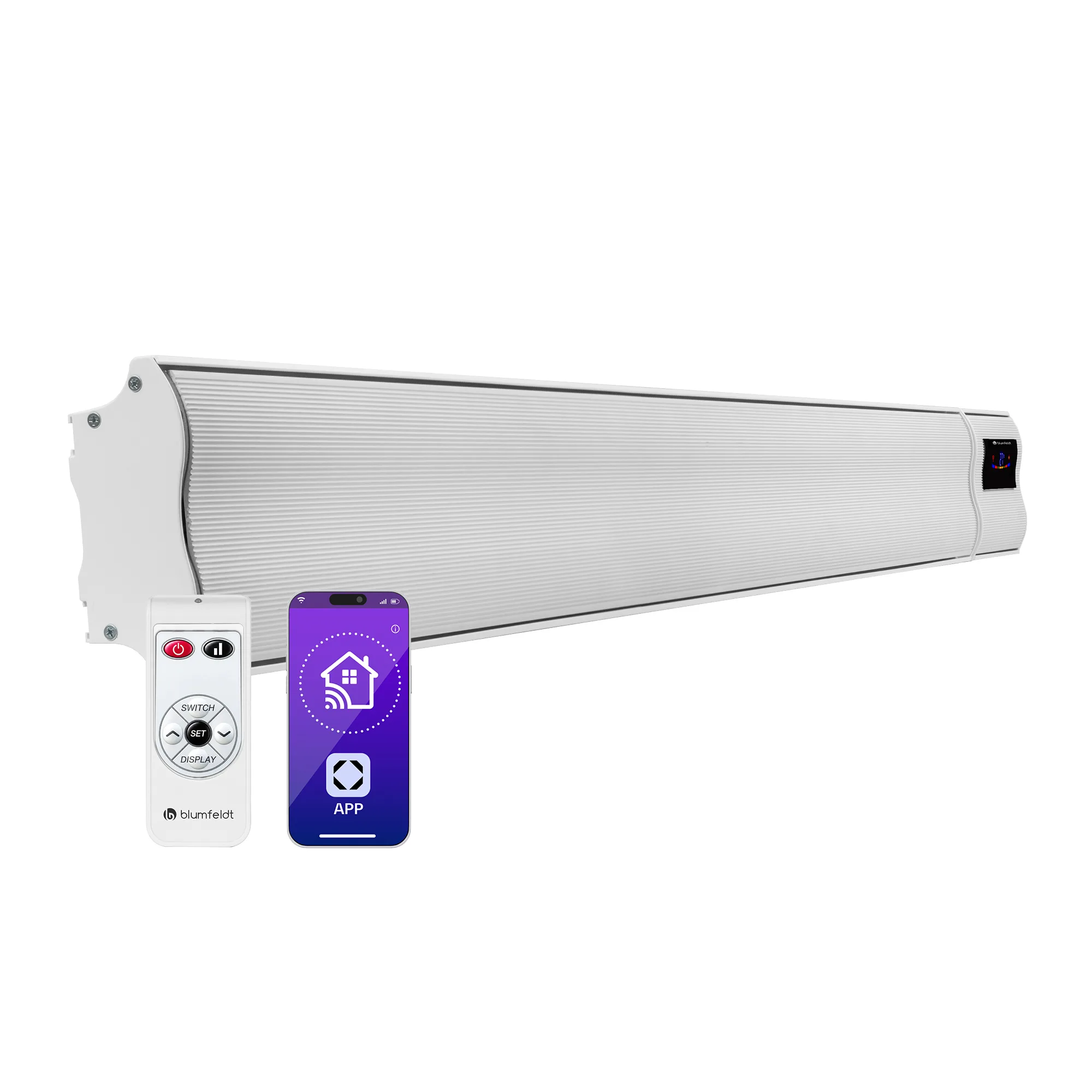 Cosmic Beam Smart 2400W Stufa Infrarossi da Parete Bianco
