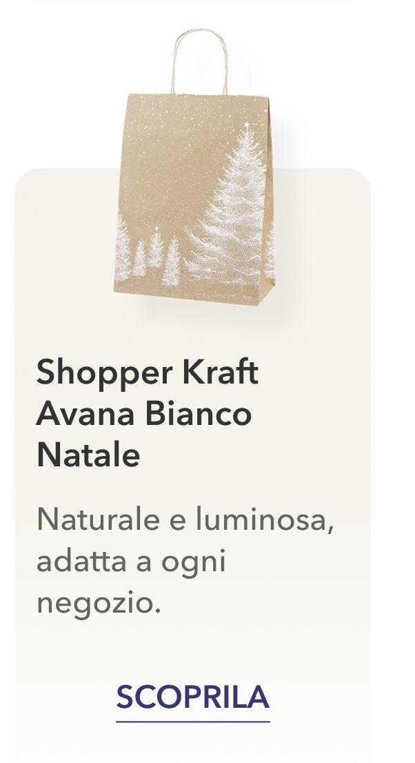 Shopper craft Avana bianco Natale