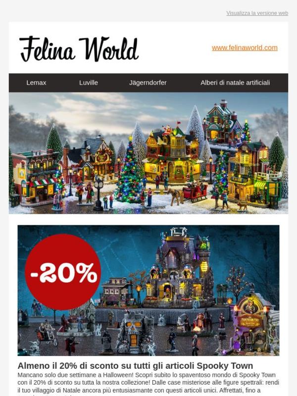 20% di sconto su Spooky Town | Oltre 300 alberi di Natale artificiali disponibili in pronta consegna
