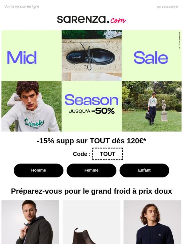 ❄️ Affrontez le froid avec style et profitez de jusqu'à -50%