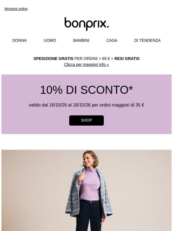 10% di sconto su tutto