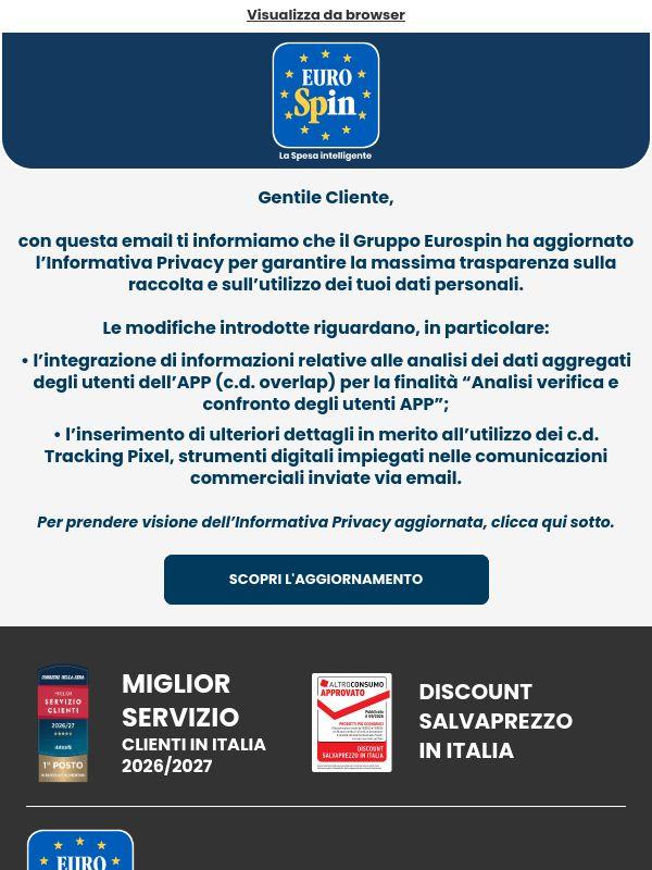 Aggiornamento Informativa Privacy policy