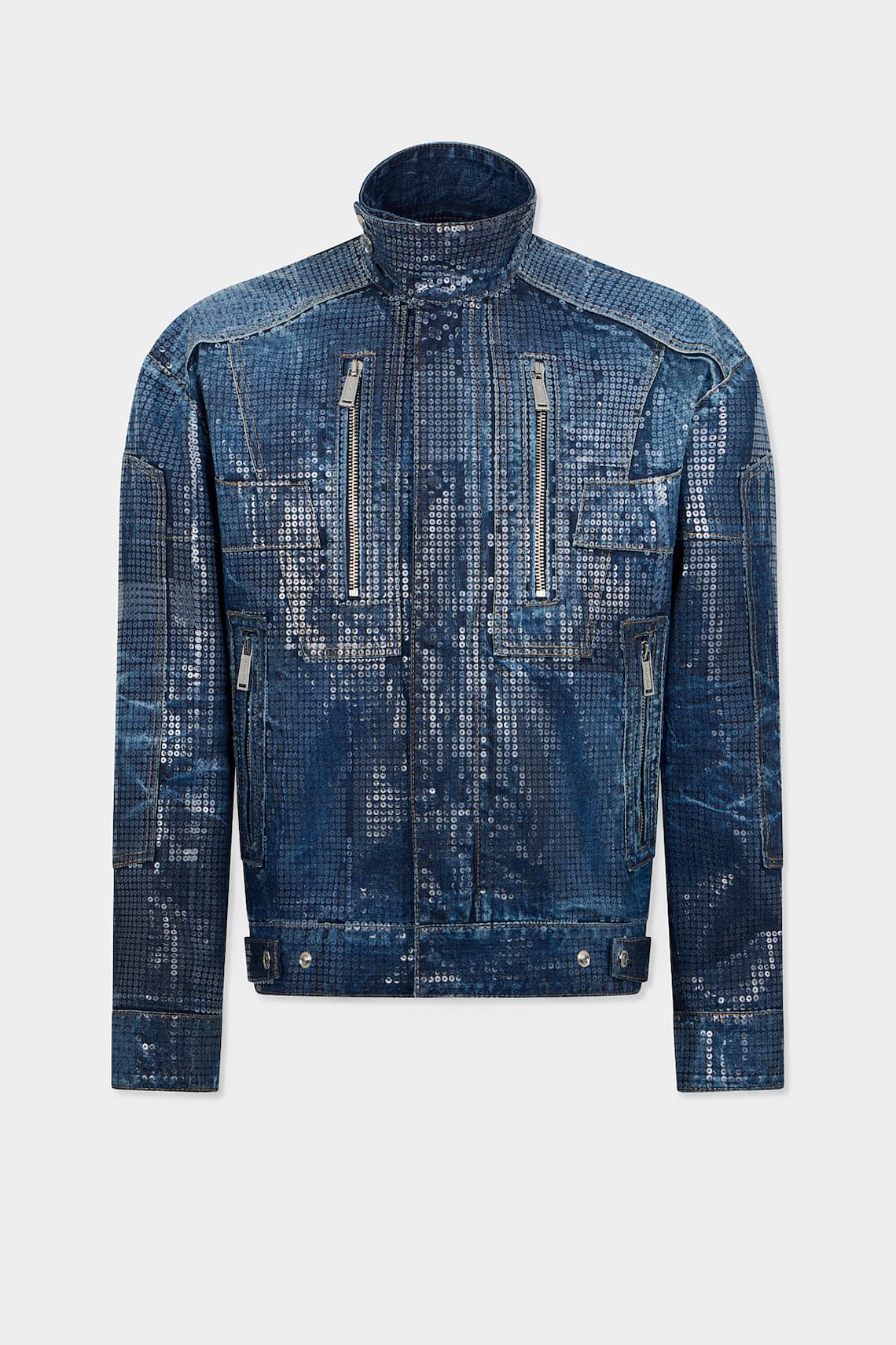 Dark Iced Paillettes Frosted 80's Ski Bomber