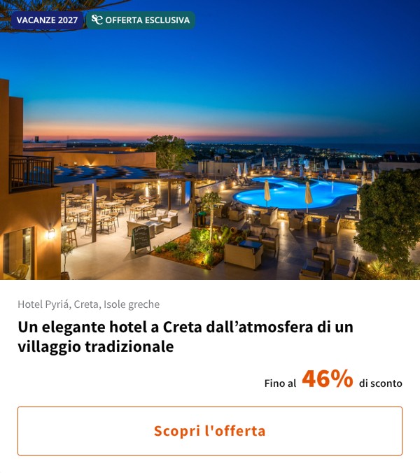 Un elegante hotel a Creta dall%27atmosfera di un villaggio tradizionale