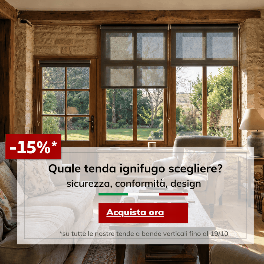 Tenda a rullo ignifuga in un ufficio professionale