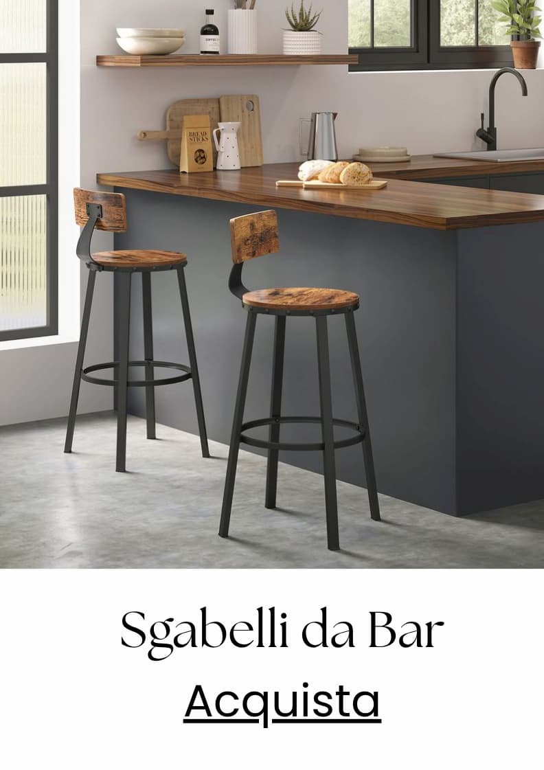 Set di 2 Sgabelli da Bar da Cucina