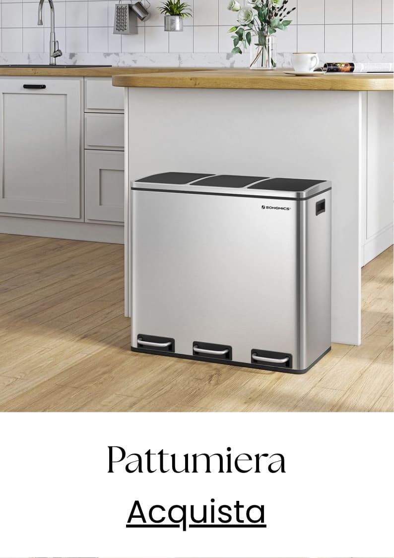 Pattumiera a 3 Censtini da Cucina 