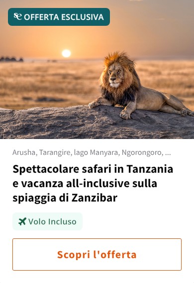 Spettacolare safari in Tanzania e vacanza all-inclusive sulla spiaggia di Zanzibar