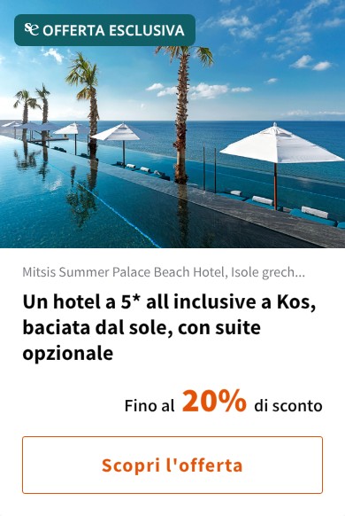 Un hotel a 5* all inclusive a Kos, baciata dal sole, con suite opzionale