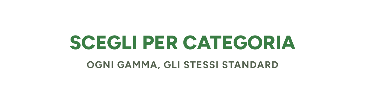 Scegli per categoria Ogni gamma, gli stessi standard