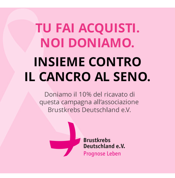 Insieme contro il cancro al seno: donazione del 10% ad ogni acquisto