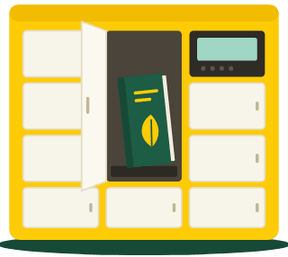 Un locker InPost con un libro che aspetta di essere ritirato