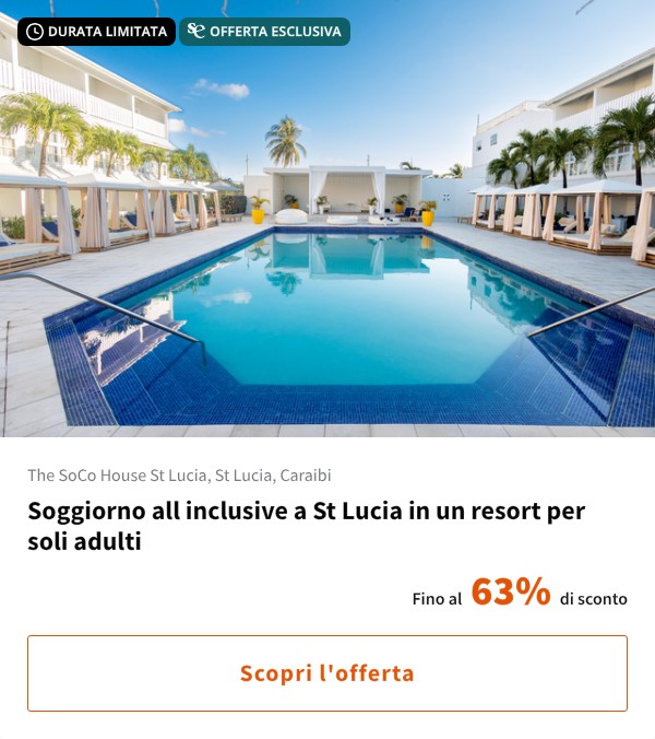 Soggiorno all inclusive a St Lucia in un resort per soli adulti