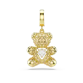Charm Idyllia, Taglio misto, Orsetto, Tono dorato, Finitura oro 18K