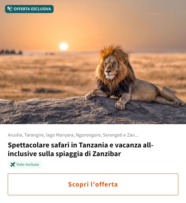 Spettacolare safari in Tanzania e vacanza all-inclusive sulla spiaggia di Zanzibar
