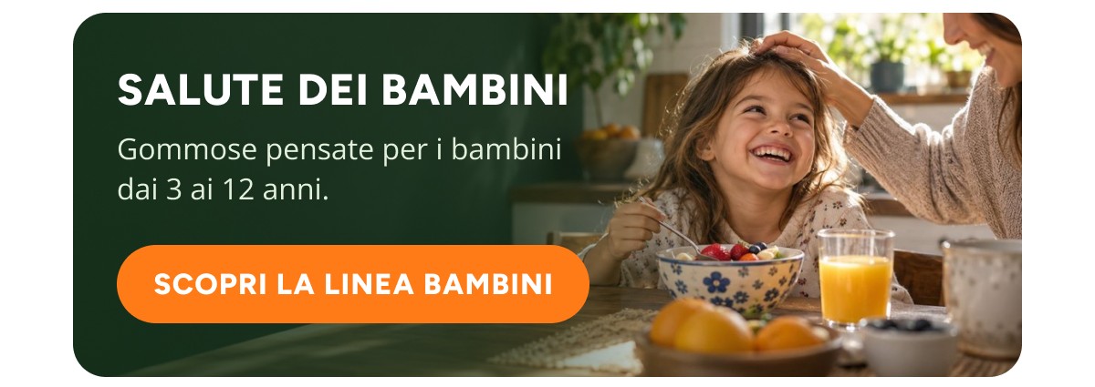 Salute dei bambini Gommose pensate per I bambini dai 3 ai 12 anni. Scopri la linea bambini