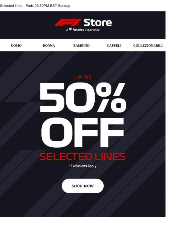 Enjoy up to 50% off this weekend