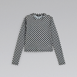 Black White Ludlow Mesh Long Sleeve Top