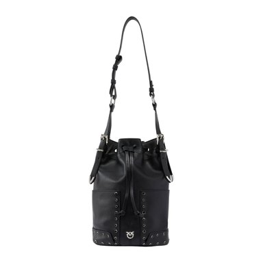 Pinko — Borsa Pinko Bucket Mini in Pelle con Borchie Gioiello