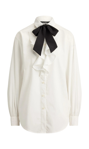 Saloma ruffled bow-detail shirt by Lauren Ralph Lauren