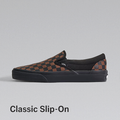Checkerboard Black / Brown Classic Slip-On