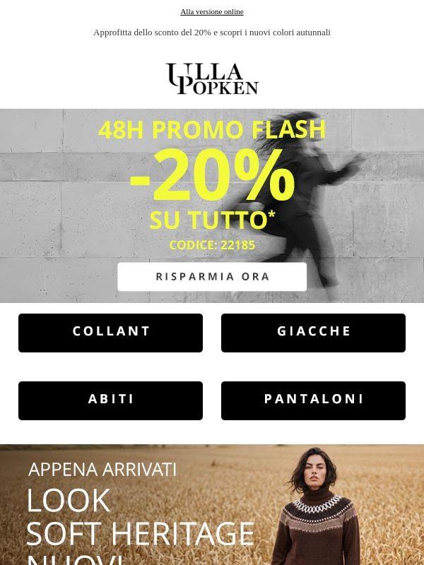 Non perdere l'occasione ⏰ -20% su TUTTO