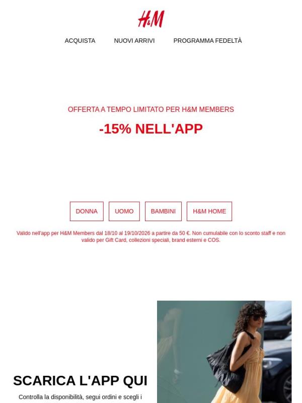 Ora: -15% nell'app