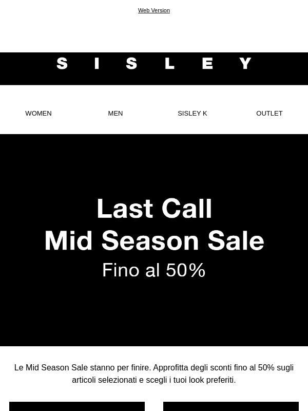Last Call: fino al 50%