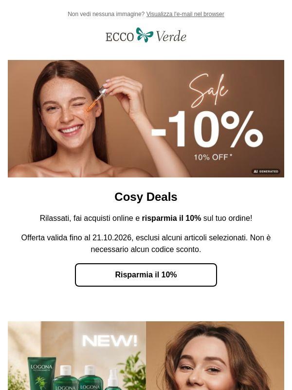 Concediti una coccola 🤗 Risparmia il 10% ora!