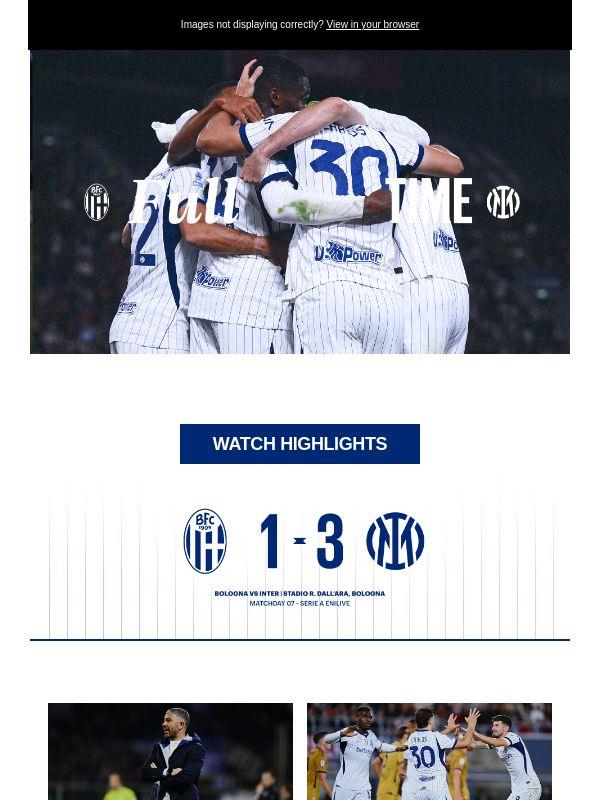 Match review, Bologna-Inter 1-3 | L’Inter riparte!