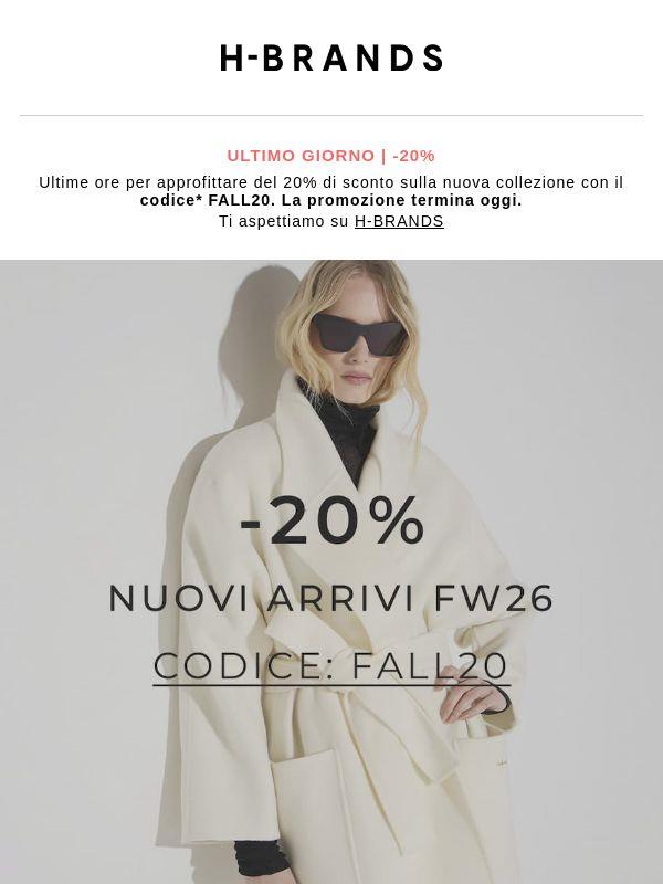 Ultime ore: il tuo -20% termina oggi ⏰