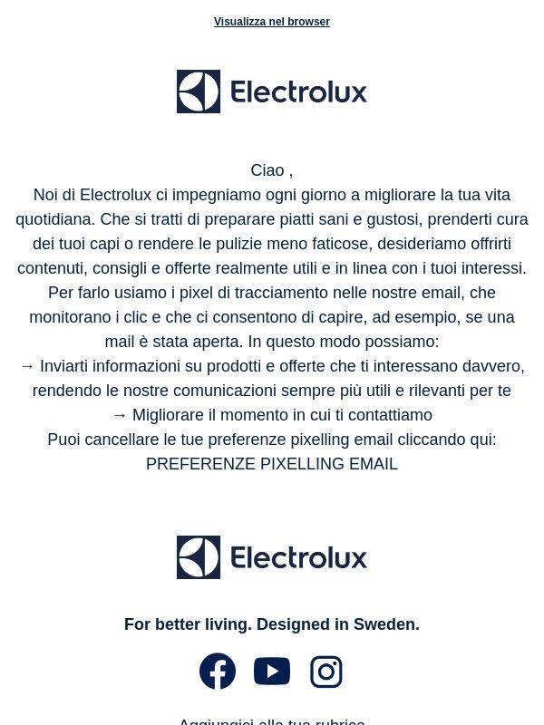 Aggiornamento della nostra informativa sulle email