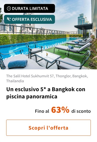 Un esclusivo 5* a Bangkok con piscina panoramica