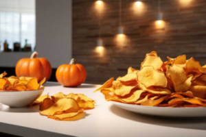 Chips di zucca in friggitrice ad aria, anche con la buccia