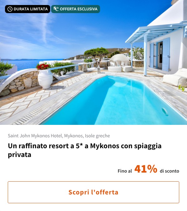 Un raffinato resort a 5* a Mykonos con spiaggia privata