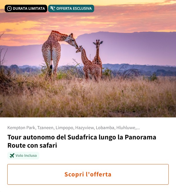 Tour autonomo del Sudafrica lungo la Panorama Route con safari